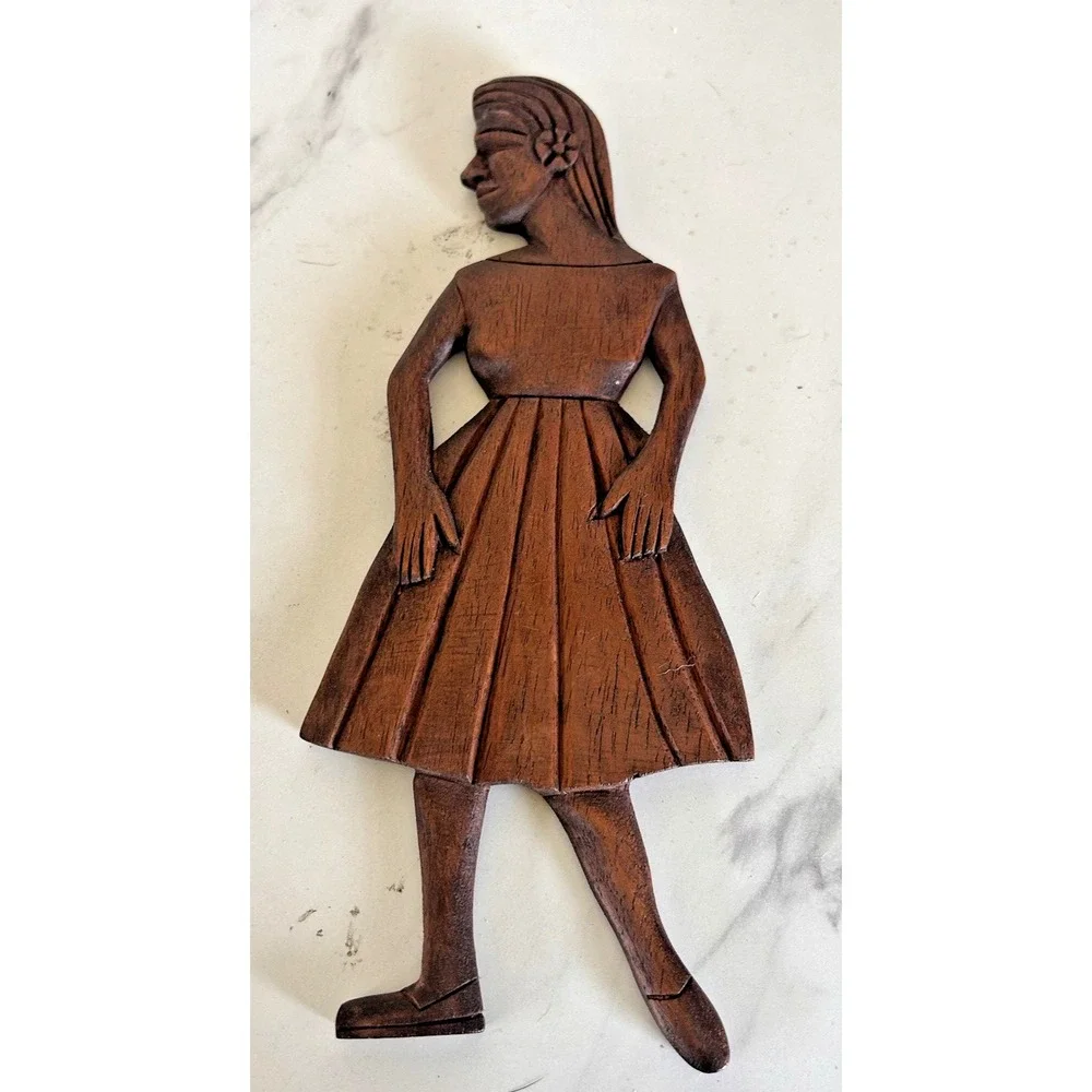 Primitive Wooden Folk Art Hanging‎ Silhouettes MCM 9.5